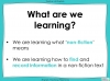 Retrieving and Recording Information - Non Fiction - Year 3 and 4 Teaching Resources (slide 3/33)